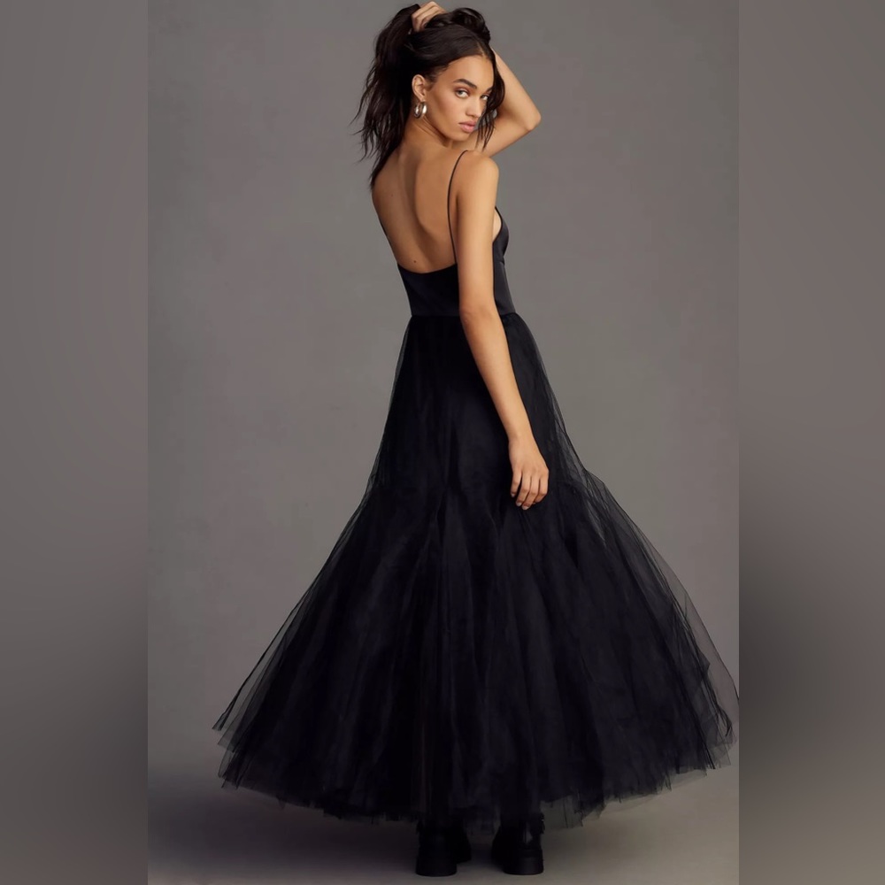 Anthropologie Hutch Lucia V-Neck Tulle Maxi Dress - Picture 3 of 6